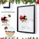 HKBS Framed Christmas Wall Art Decor, Set of 3 Christmas Wall Canvas Prints Pictures Farmhouse Santa Claus Is Coming To Town for Holiday Home Decorations Indoor (Black, 12"x16", Framed)