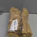 VHC Brands Burlap Natural with Black Stars Primitive 36"x36" Tier Pair Tan Rod Pocket Stenciled Cotton Kitchen Window Curtains