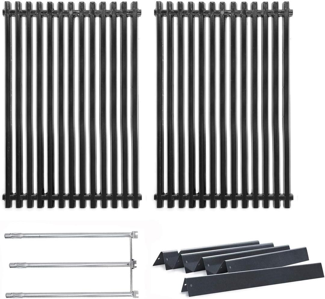 Hongso Replacement Parts for Weber Genesis Silver B & C, Genesis Gold B/C, Spirit E310 E320 700 Grills with Side Mounted Control, 17.4" Grill Grates 7525, 22.5" Flavorizer Bars 7536, Burner Tube Kit