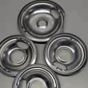 Stove Burner Covers,Chrome Replacement Drip Pans for Frigidaire Kenmore 316048413 and 316048414,4 pcs (3x6" and 1x8")