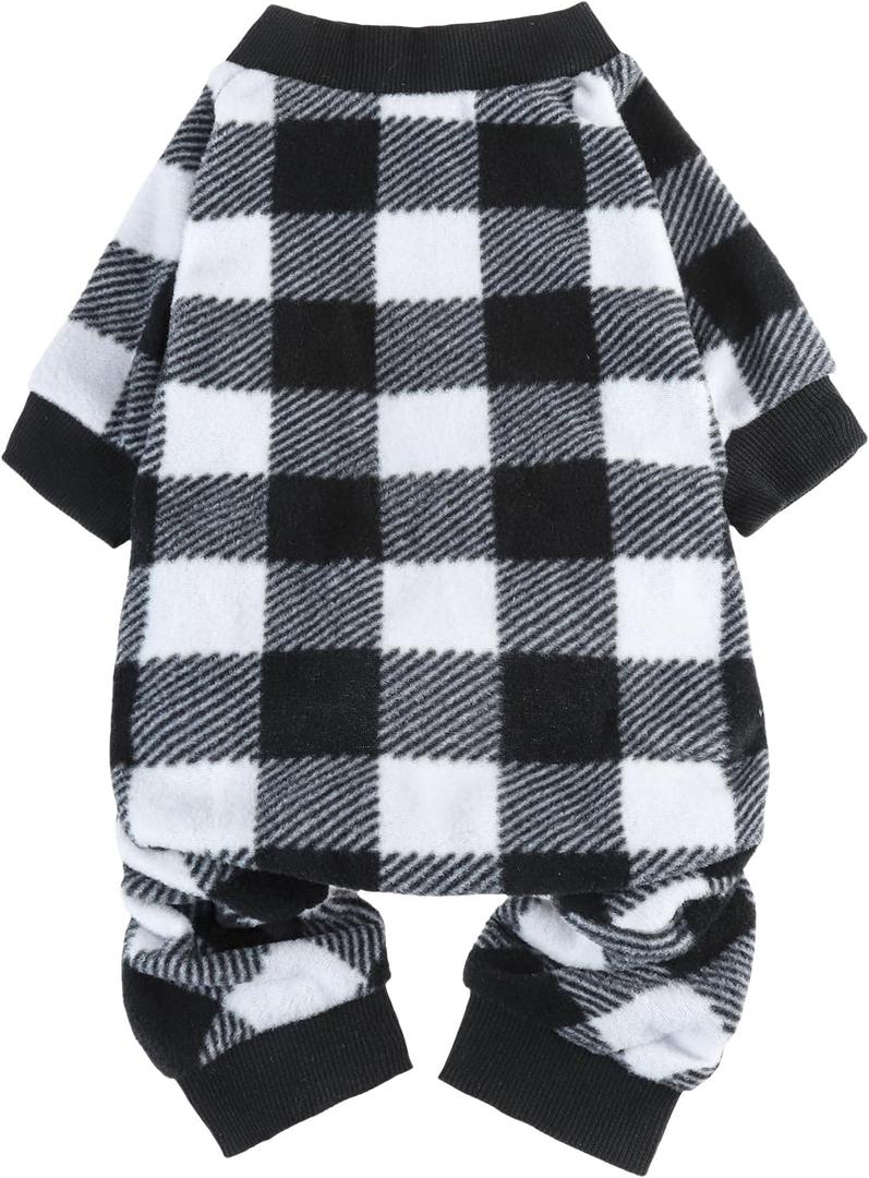 SCENEREAL Dog Pajamas for Small to Large Dogs Soft Pet Sweater Clothes Warm Puppy Onesie Outfits for Doggie Winter Christmas - Dog Jammies Pjs (Black)