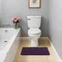 Plum Bathroom Rugs 17"x24" - Plush Chenille Non-Slip Bath Mat - Absorbent, Washable, Soft and Thick Decor for Shower, Sink, Kitchen, Tub, Home Accessories