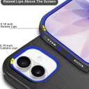 for iPhone 17 Case 6.3" with 2 Screen Protector & 2 Camera Lens Protector, Heavy Duty Full Protection Rugged Phone Case Military Grade Drop-Proof Cover (Black+Blue)