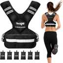 Yes4All Adjustable Weighted Vest 11-32lbs with Reflective Strip, Large Weight Vest for Strength Training for Men & Women (Black)