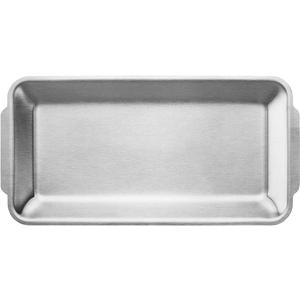 SUS304 Stainless Steel Serving Platters, Rectangle Metal Dinner Plate with Handles, Decorative Tray, Lightweight, Cheese Board, Oven Safe (8.66 x 4.33 inches)