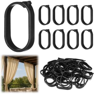 Kathfly 50pcs Gazebo Curtains Hooks Rustproof Plastic Shower Curtain Rings Hooks Outdoor Gazebo Replacement Parts Accessories for Outdoor Canopy Mosquito Nets Window Drapes Home Hotel Supplies