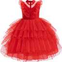 Yuiui Girls Halloween Costumes Ghost Red Bride Dress Up Cosplay Costume Pageant Dress Party Cosplay 3-12Y (170)