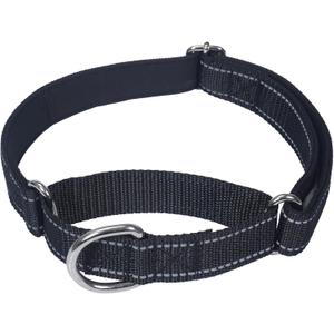 SGODA Martingale Dog Collar, Reflective Nylon Padded Dog Training Collars for Small Dogs, Black S (Small (Neck: 12"- 15"))