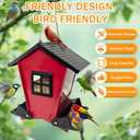 Squirrel Proof Bird Feeders for Outdoors Hanging, 5LB Capacity Metal Wild Birdfeeders Outside Hanging, Cardinal Bird Feeder Squirrel Proof as Various Finch Feeders for Outside(red)