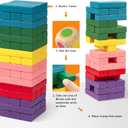 Lewo Wooden Stacking Board Games Building Blocks for Kids Boys Girls- 48 Pieces