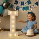 2FT Light Up Letters with Battery Operated Warm White Lights, 5-Min Setup Pre-Cut Foam Board for Birthday Wedding Proposal Graduation Party Decor, Marquee Letter I