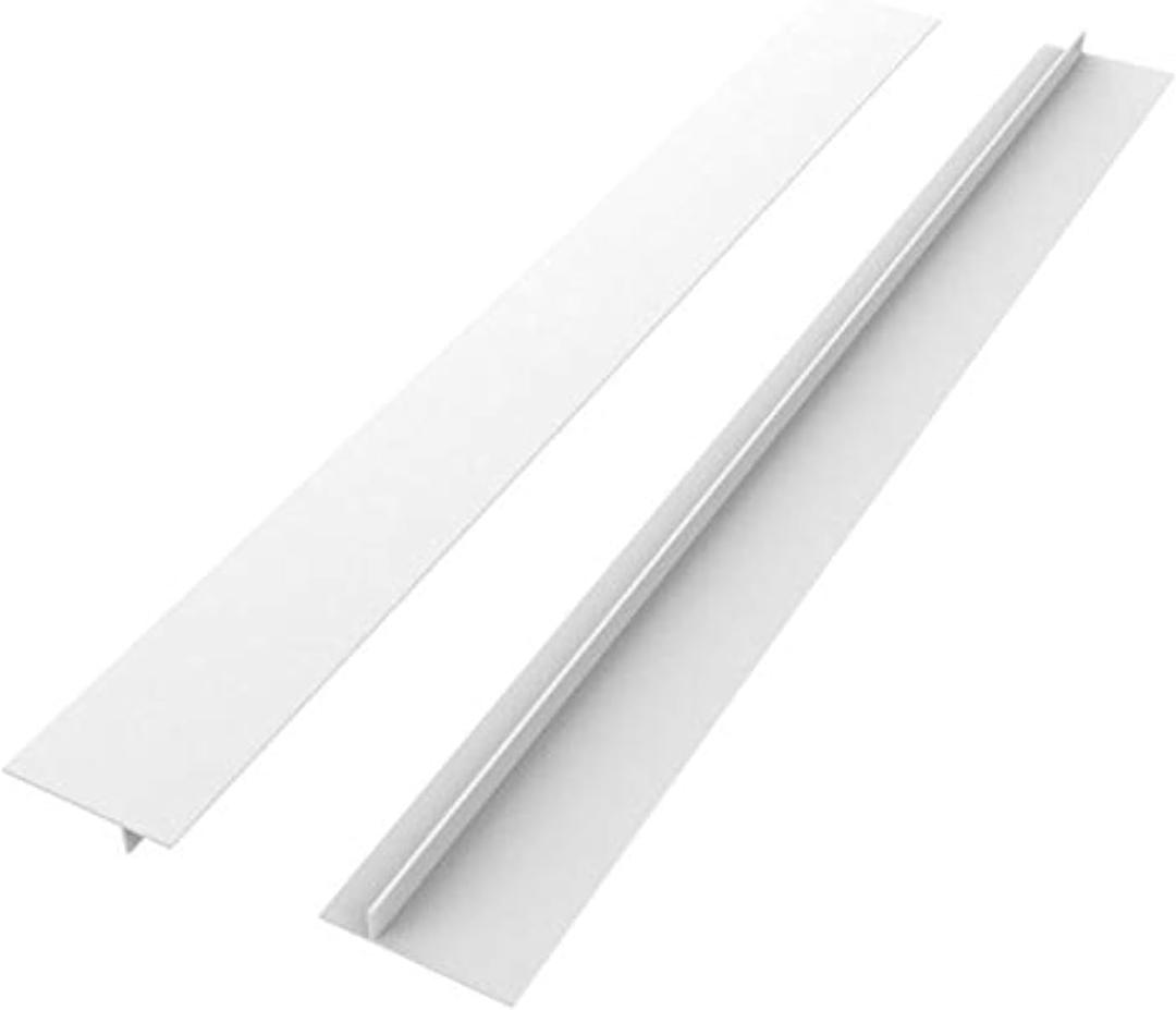 Silicone Kitchen Stove Counter Gap Cover Long & Wide Gap Filler (2 Pack) Seals Spills Between Counters, Stovetops, Washing Machines, Oven, Washer, Dryer - Heat-Resistant and Easy Clean (White)