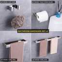 GERZWY 4-Piece Bathroom Accessory Set SUS 304 Stainless Steel Towel Bar Toilet Paper Holder Towel Ring Towel Hooks Wall Mount, Polished Finish HG1708-4JG