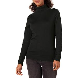 Amazon Essentials Women's Classic-Fit Lightweight Long-Sleeve Turtleneck Sweater (Black, S)