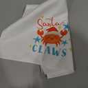 Yhtrg Coastal Christmas Santa Crab Kitchen Towels 16x24 Inch, Christmas Beach Hand Towels for Bathroom Decorative, Nautical Xmas Dish Tea Towel for Kitchen Decor
