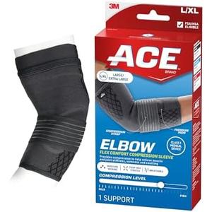 ACE Brand Flex Comfort Compression Elbow Sleeve 208707, Gray L/XL