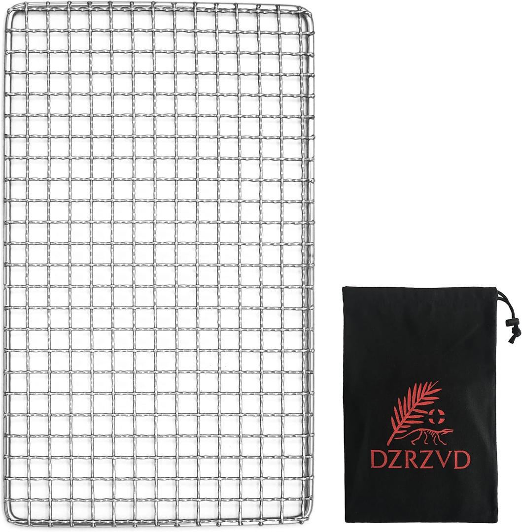 DZRZVD-The Bushcraft Backpacker's Grill Grate - Welded Stainless Steel Mesh (Camping Fire Rated)