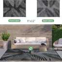 GENIMO Outdoor Rug 9' x 12' Waterproof for Patios Clearance, Reversible Outdoor Plastic Straw Camping Rug Carpet, Large Area Rugs Mats for RV, Camper, Deck, Balcony, Porch, Beach, Picnic, Black&Grey