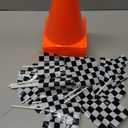 Bedwina Race Car Birthday Party Decorations - (36 Pcs) 12 - 8-Inch Orange Mini Cones for Kids & 24 Black & White Checkered Flags on Sticks - Race Car Themed Birthday Party Decor & Centerpiece Supplies