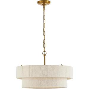 Handcrafted Hemp Rope Bedroom Pendant Light White Double-Layer Living Room Hanging Lamp Multi-Head G9 Warm Light Chandelier Dining Room & Kitchen Island Lighting Fixture