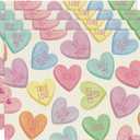 Artoid Mode Ture Love Heart Valentine Placemats Set of 4, 12x18 Inch Seasonal Table Mats for Party Kitchen Dining Decoration (Pink/Blue)