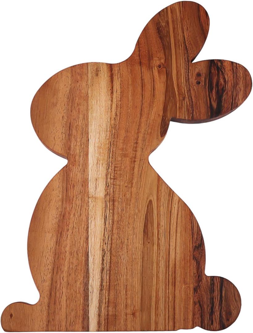 Affinity Decor Bunny Shaped Wood Serving Board, Wood Cutting Board for Kitchen, Wooden Charcuterie Boards, Funny Serving Platter for Cheese and Food, 14.3" x 10.5"
