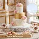 18 Inch Cake Stand Round Metal Cupcake, 18"L x 18"W x 2.95"H