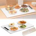 New Upgrade Smart Heating Tray With Nano Coating,Warming Tray With Adjustable Temperature Control/Hot Plate Placemat,Portable Electric Warming Tray,Electric Food Warming Mat For Buffets Party