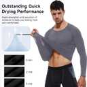 Men's Compression Shirts Long Sleeve Athletic Workout T-Shirt Running Cool Dry Tops Active Base Layer Undershirts (XXL)