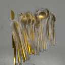 30-Piece Gold Silverware Set, Flatware Set for 6, Food-Grade Stainless Steel Cutlery Set, Includes Spoons Forks Knives, Kitchen Cutlery for Home Office Restaurant Hotel