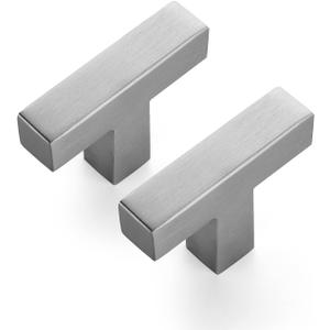 Ravinte 10 Pack 2 inch Length Square Cabinet Pulls Brushed Nickel Stainless Steel Kitchen Drawer Pulls Cupboard Handles Cabinet Handles (Single Hole)