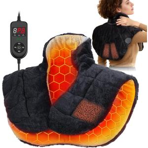 UTK Weighted Heating Pad for Neck and Shoulders and Back, 30s Fast Heat, 6X Deeper Pain Relief, Faux Rabbit Fur Fabric, 8 Heat Settings Max 159, 4H Auto Off, Memory Function, 24"x 20", Birthday Gifts