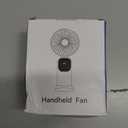 Portable Fan, 4200mAh Battery Operated Fan, 5 Speeds&Digital Display, Makeup Fans for Women with Base, 180°Foldable 3in1 Handheld/Neck/Desk Fan for Outdoor Indoor,Ultra Quiet (Black white)