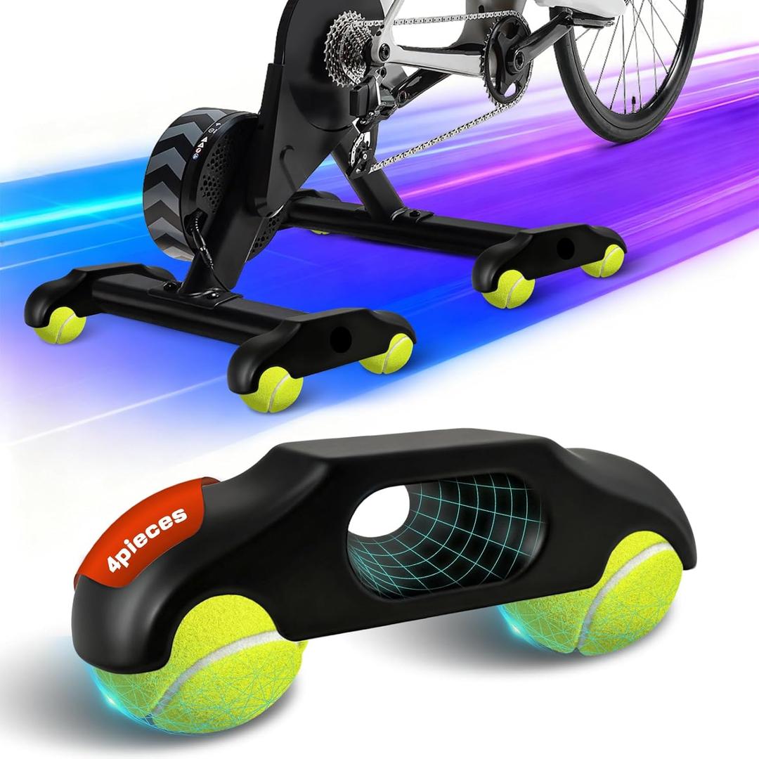 4 Pack Bike Trainer Rocker Feet, for Wahoo KICKR CORE 2 Indoor Bike Trainer, Rocker Feet with Tennis Balls, Indoor Cycling Snap Rocker Feet Adapters, Vibration Dampening Stability