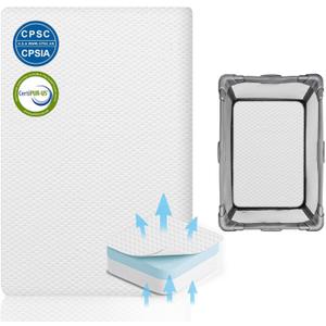 Lisara Pack and Play Mattress, 38 x 26 Pack N Play Mattress for Babies and Toddlers, Dual Sided Gel Memory Foam Waterproof, Removable and Breathable Ice Silk Cover