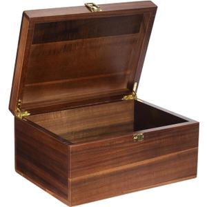 Large Wooden Storage Box - Wood Box with Lid for Home Decor, Ideal for Keepsakes, Trinkets, Jewelry & Photo, 12.5x9.4x6.1 IN, Wood Keepsake Memory Gift Boxes, Rustic Design-WB004- X Large (brown)