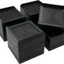Bed Risers, Furniture Risers 3 inch, Heavy Duty Raise Blocks for Bed Couch Desk Sofa Table, Adjustable Lifters Support up to 1300 Lbs (Black, 4 Pack Set)