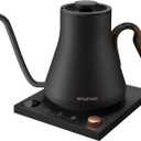 Electric Kettles, INTASTING Gooseneck Electric Kettle, ±1℉ Temperature Control, Wooden Accents, Stainless Steel Inner, Quick Heating, for Pour Over Coffee, Brew Tea, Boil Hot Water, 0.9L Black