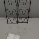 2 Pack Pot Lid Organizer Rack, 6-Tier Pot Lids Holder for Cabinet Door/Wall, No Drilling Adhesive Wall/Door Mounted Rustproof Pot and Pan Cover for Kitchen Storage, Classic Black