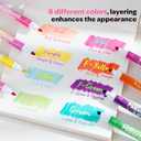 2 x Dual Tip Pastel Highlighters, 8 Colors, 4-Pack, No Bleed Quick Dry Ink, Chisel and Bullet Tips (DOpamine+macarom).