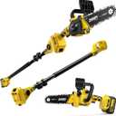 2-in-1 Brushless Pole Saw & Mini Chainsaw, IMOUMLIVE 8" Cutting Cordless Power Pole Saw, 15.2-Foot MAX, 21V 3.0Ah Li-ion Battery, 7.9 LB Lightweight, Multi-Angle Chainsaw for Wood Cutting