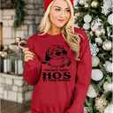 BANGELY Womens Christmas HoHo Sweatshirt Ugly Santa Hohos Long Sleeve Shirts Funny Santa Graphic Tee Casual Pullover Top (Red)