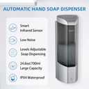 24oz Wall Mount Automatic Soap Dispenser, Touchless Sensor Liquid & Gel Hand Sanitizer Dispenser Battery Operated for Home Kitchen Bathroom Office Hotel Restaurant Commercial Use