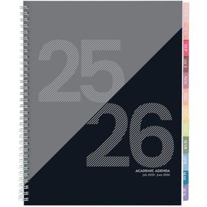 Rileys Academic Planner 2025-2026, Daily, Weekly & Monthly Planner, July 2025 - June 2026, Student Notes Pages, Twin-Wire Binding, Weekly Agenda for School & Work (8.5 x 11-Inches, Black, Geographic)