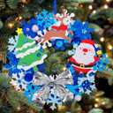 Winlyn 12 Sets Winter Crafts DIY Christmas Snowflake Wreath Ornaments Decorations Art Sets Snowman Santa Foam Stickers for Kids Classroom Activities