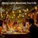 Outdoor Lights String Patio Outside - 100ft 30M LED Waterproof Light - Hanging Lighting ST38 Shatterproof Edison Bulb Deck Backyard Gazebo Balcony Party Bistro Cafe Pergola Garden Yard Porch Dimmable