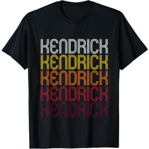 Kendrick Retro Wordmark Pattern - Vintage Style T-shirt T-Shirt (Small, Black)