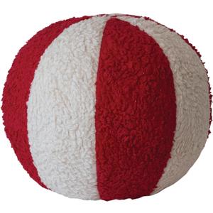 Creative Co-Op, Red and White Decorative Sherpa Orb Pillow