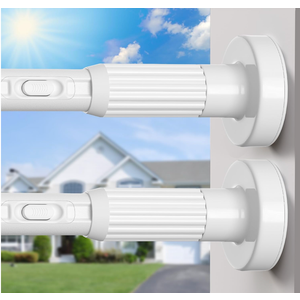 2Pcs Extra Long Tension Curtain Rod 41-166 Inch White One-Click Heavy Duty