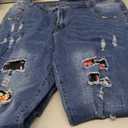 Astylish Womens Plaid Patch Ripped Boyfriend Distressed Stretch Skinny Denim Jeans 2XL